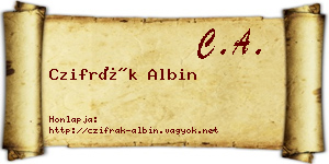Czifrák Albin névjegykártya